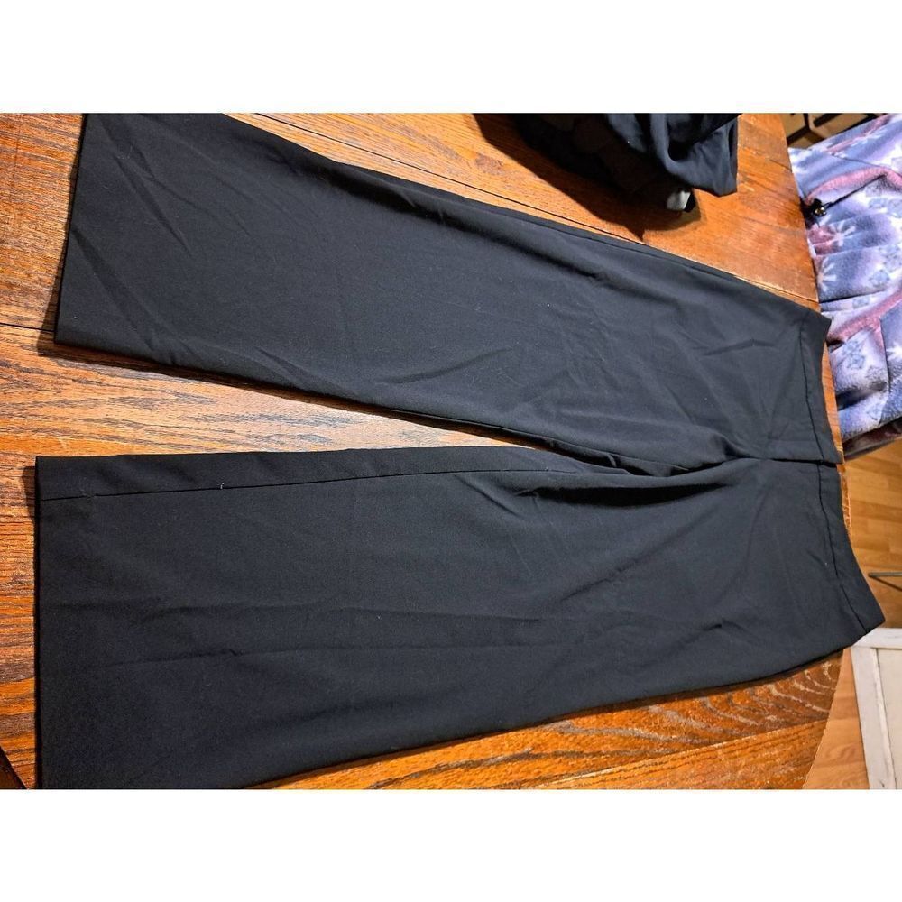 18W George Woman Black Flat Front Pleated Leg Dress Pants